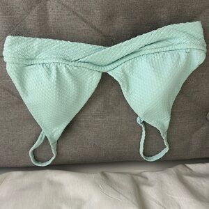 Aerie Light Blue Textured Bikini Top